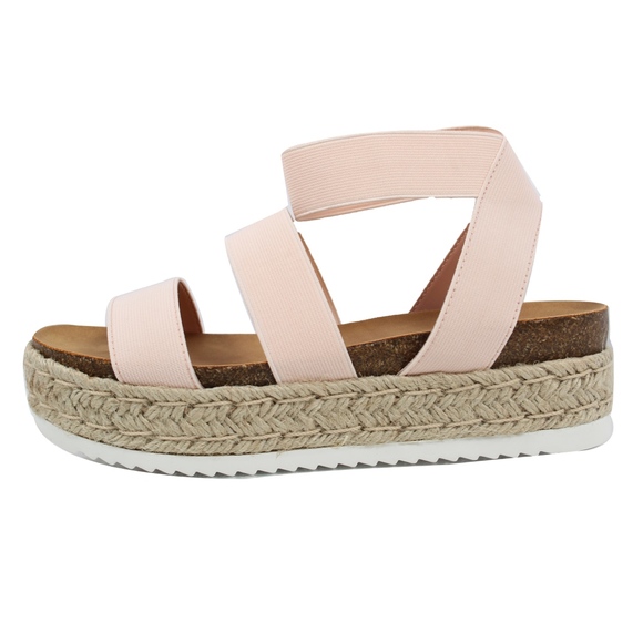 Shoes - Size 6 Blush Open Toe Two Band Strap Ankle Strap